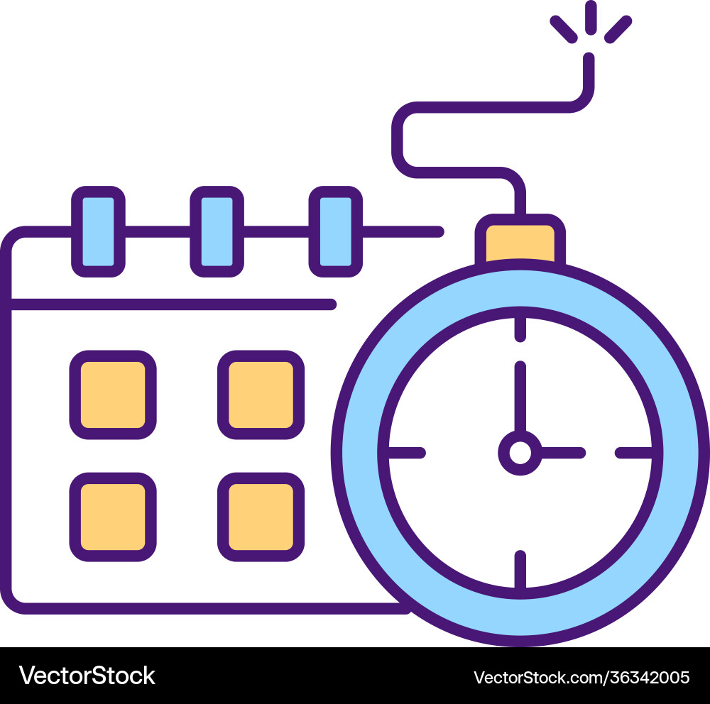 Time expiring contract rgb color icon Time expiring contract rgb color icon vector image