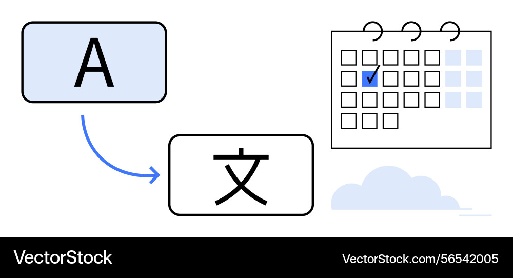 Translation workflow with calendar scheduling vector image