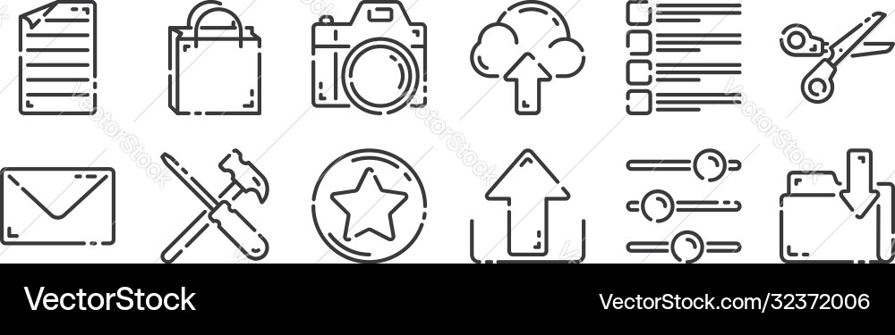 12 set lineare Benutzeroberfläche Icons dünn 12 set lineare Benutzeroberfläche Icons dünn vektorbild