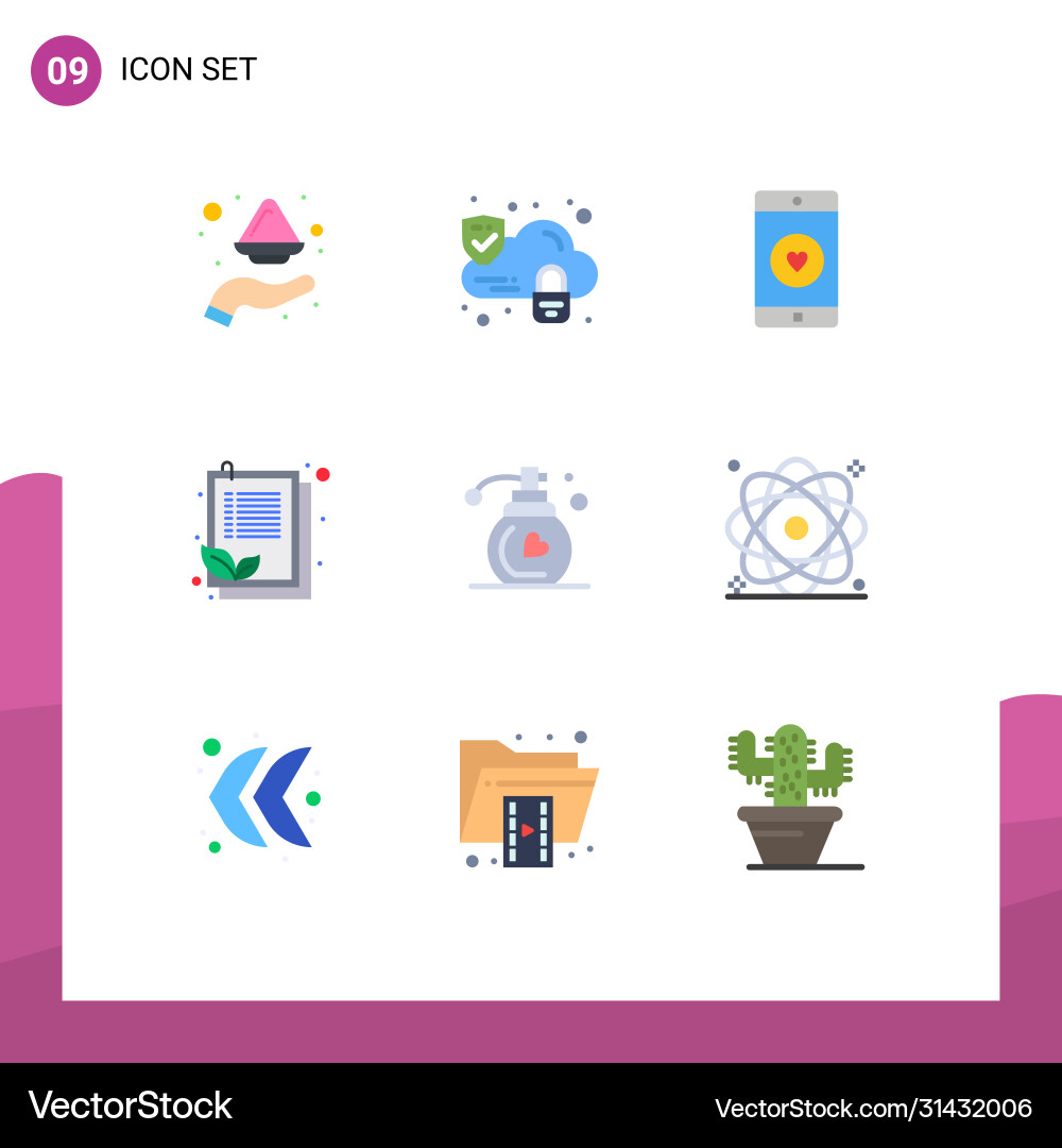 9 universal flat colors set for web and mobile Vector Image