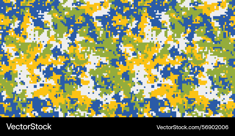 Abstract pixelated camouflage pattern in yellow vector image