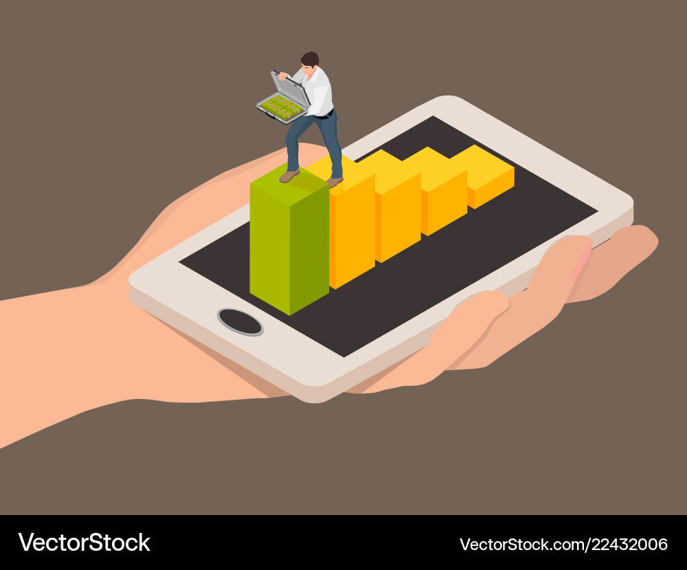 Abstraction of money transaction using a smartphon Vector Image
