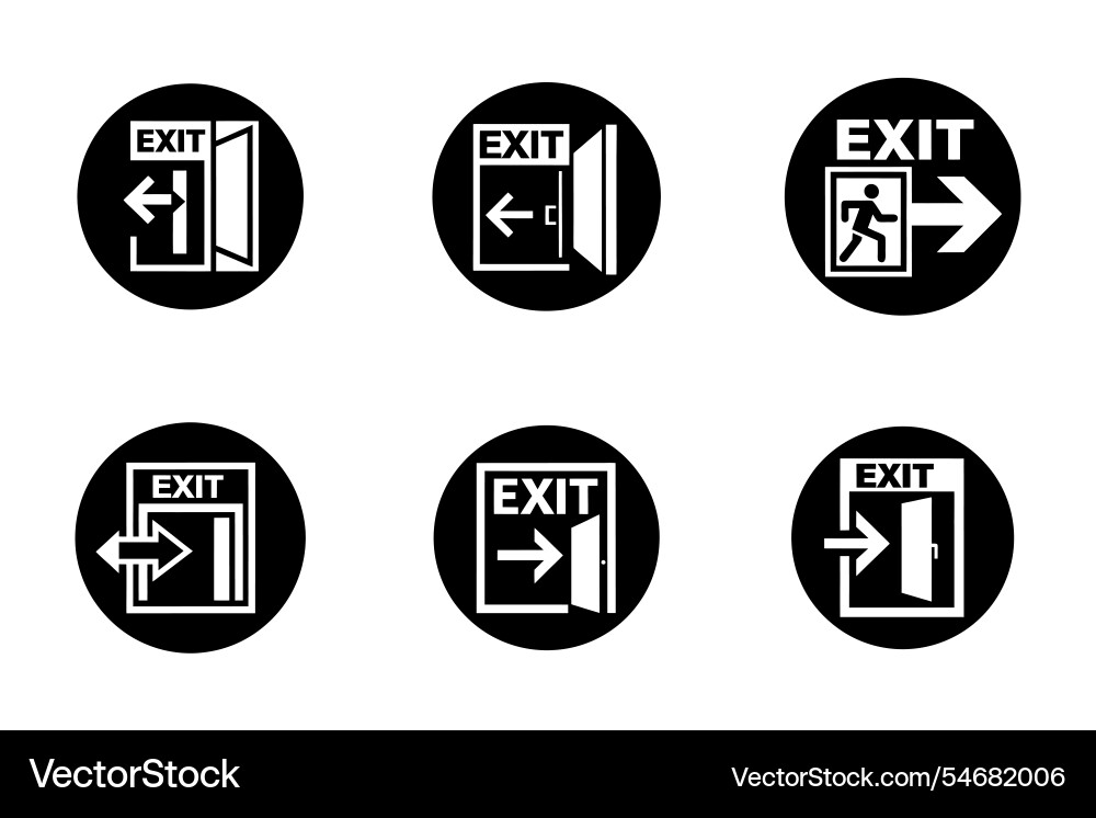 Art style exit icon bundle set design Art style exit icon bundle set design vector image