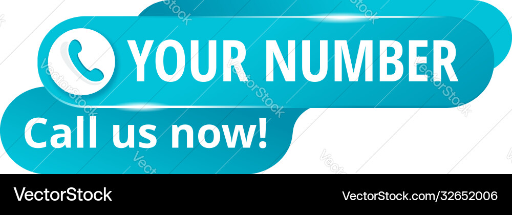 Call us button - template for phone number place vector image
