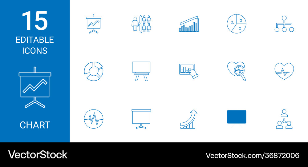 Chart Icon Set - Data & Analysis vector image