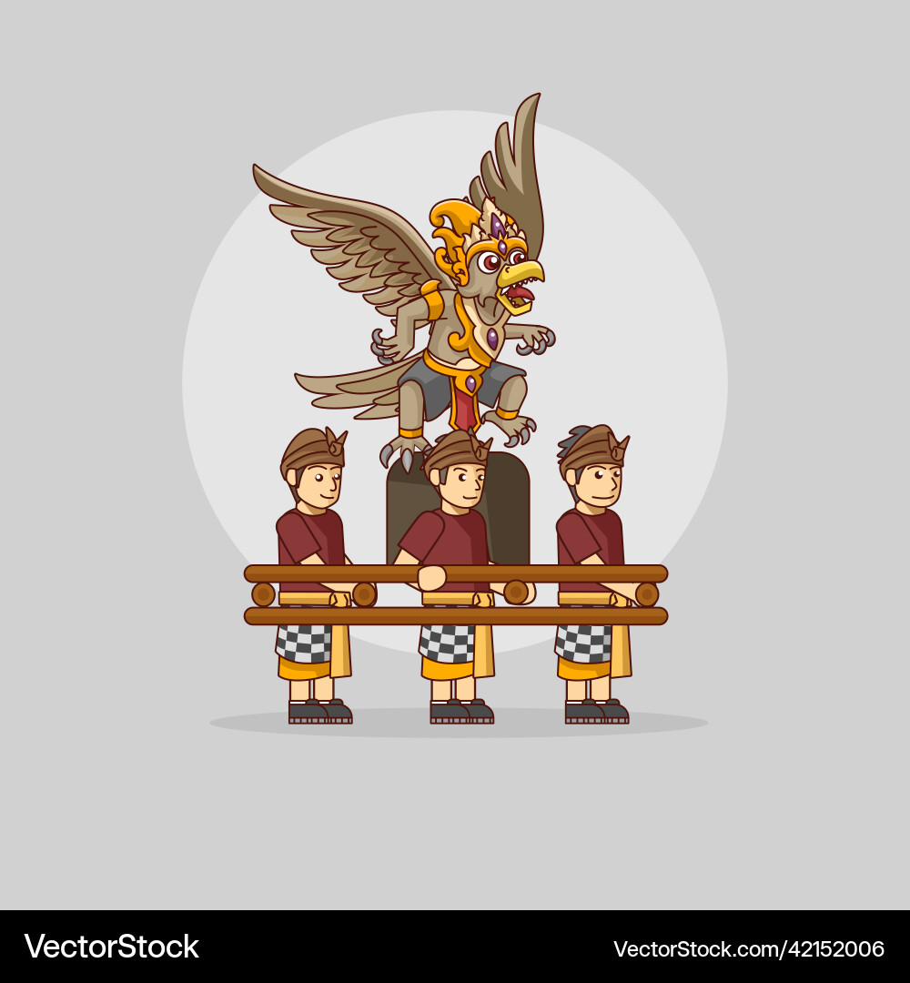 Cute balinese ogoh - parade before nyepi day Cute balinese ogoh - parade before nyepi day vector image