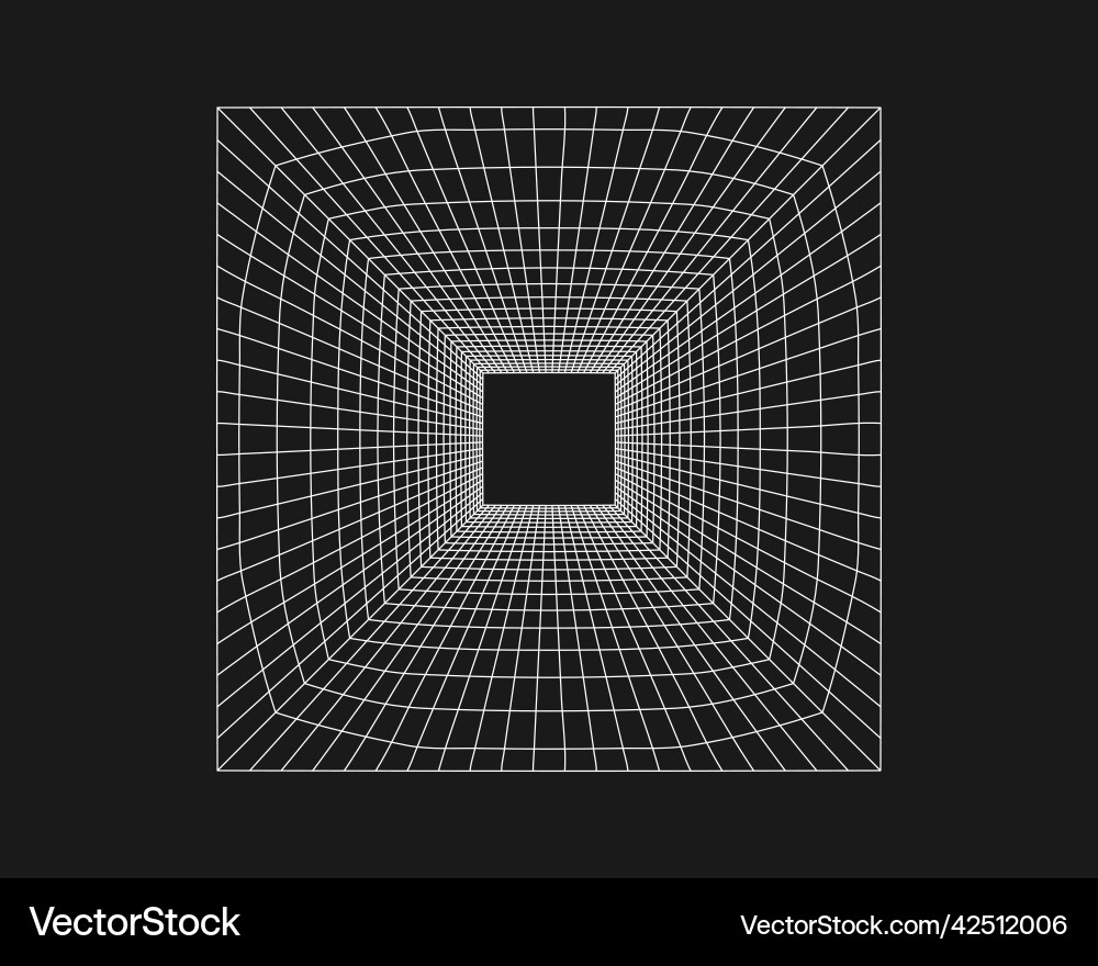 Cyber grid retro punk perspective rectangular Cyber grid retro punk perspective rectangular vector image