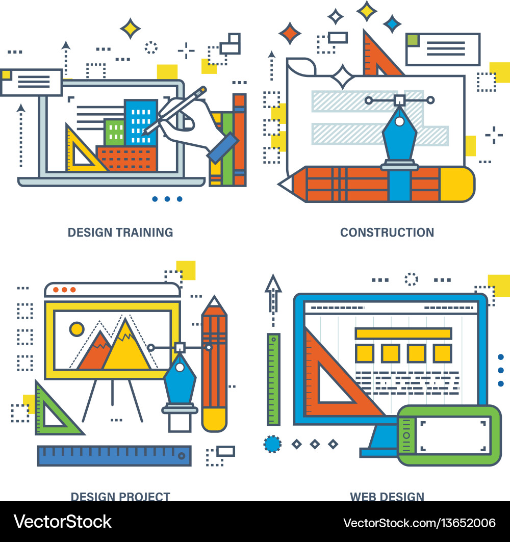 Design training construction project web Vector Image