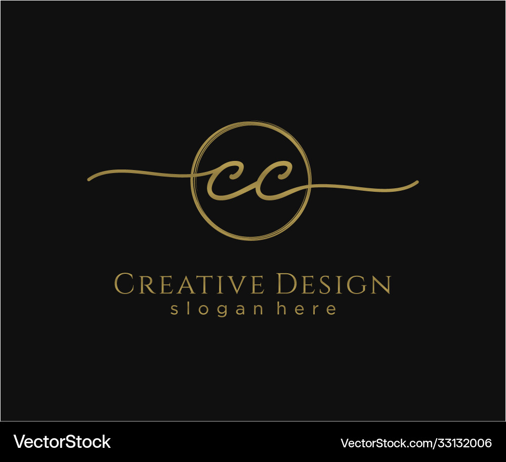 Elegant CC Initial Logo with Circle vector image
