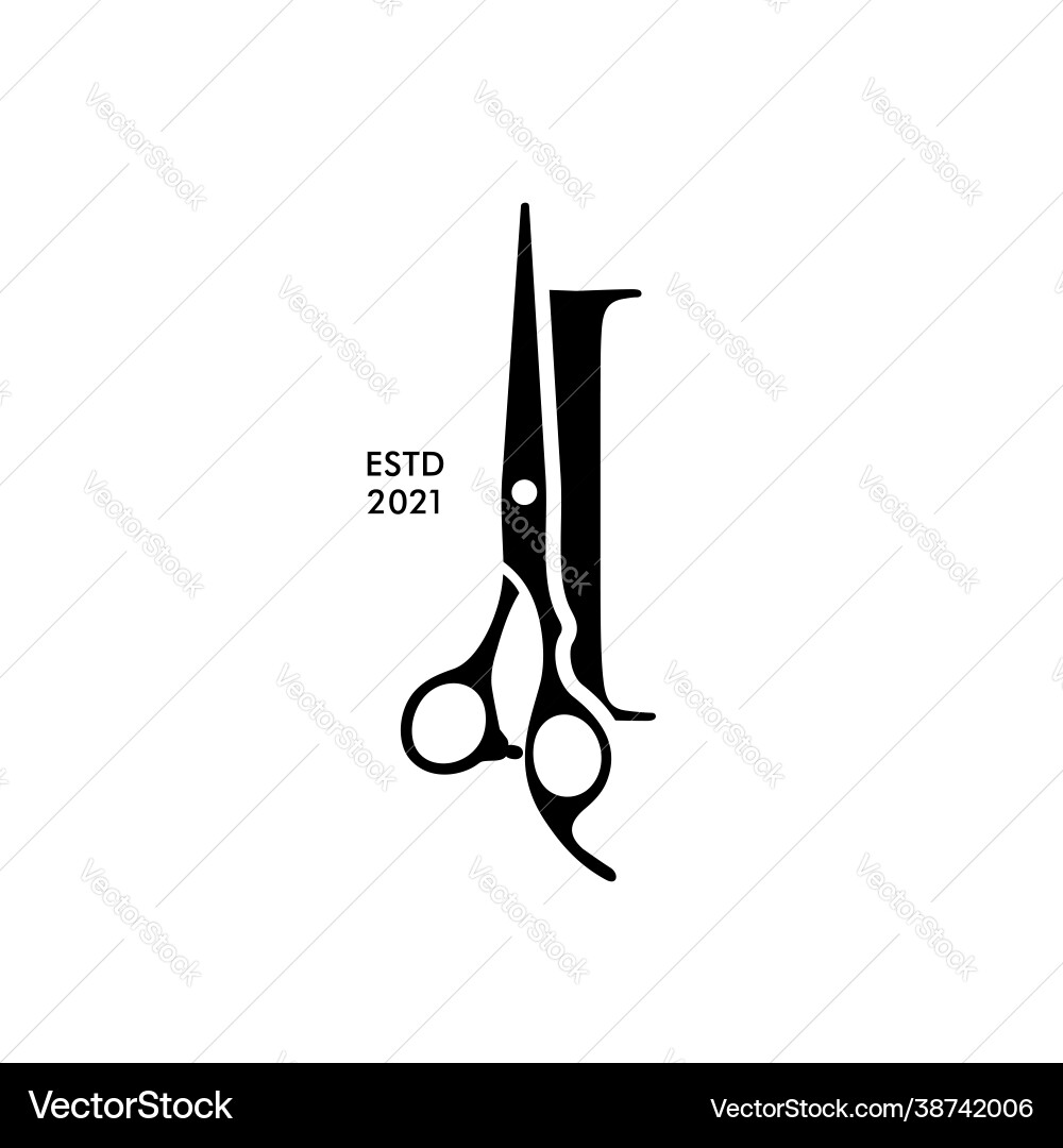 Elegant Initial I Scissors Logo Vector Image