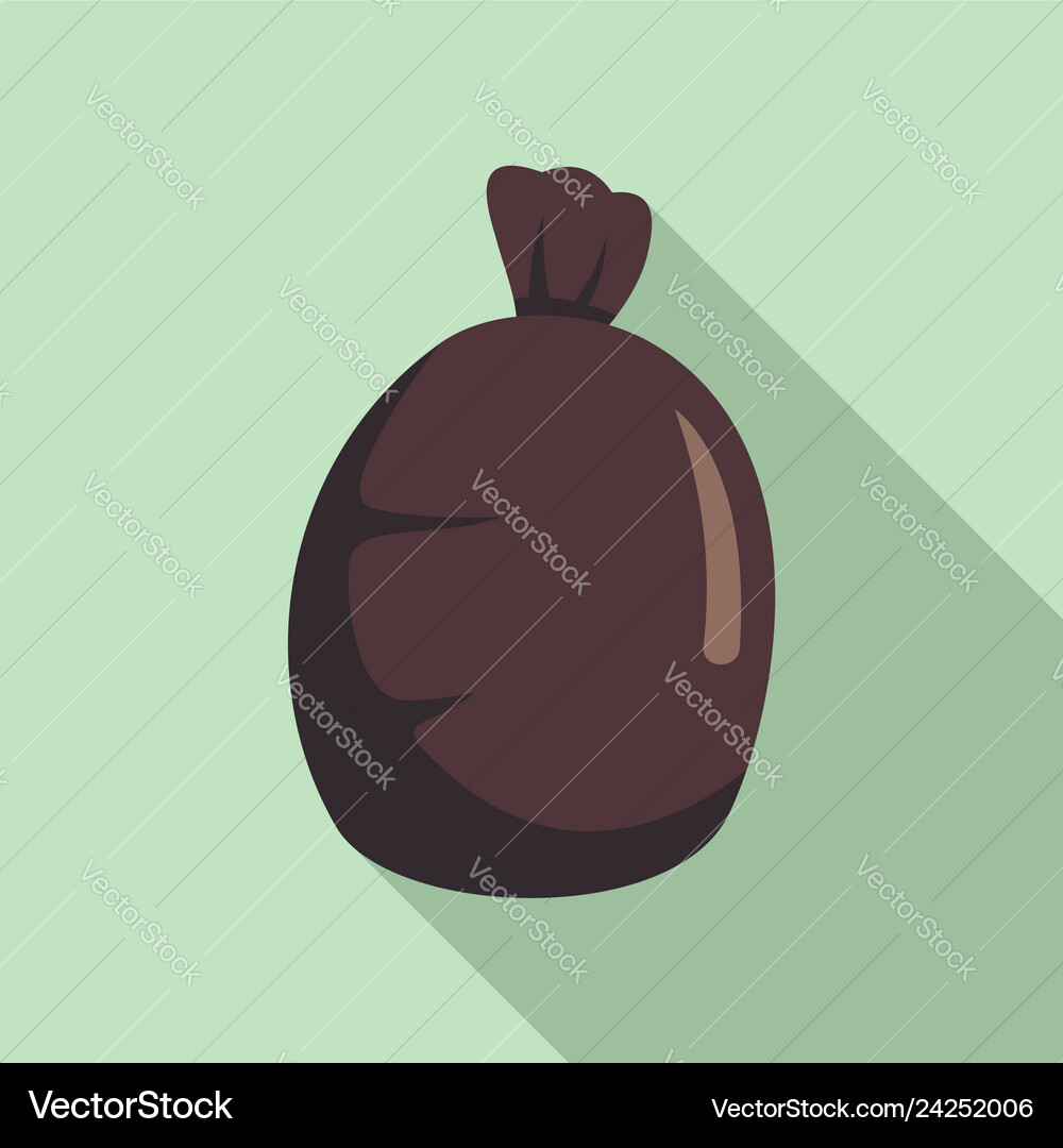 Garbage sack icon flat style Garbage sack icon flat style vector image