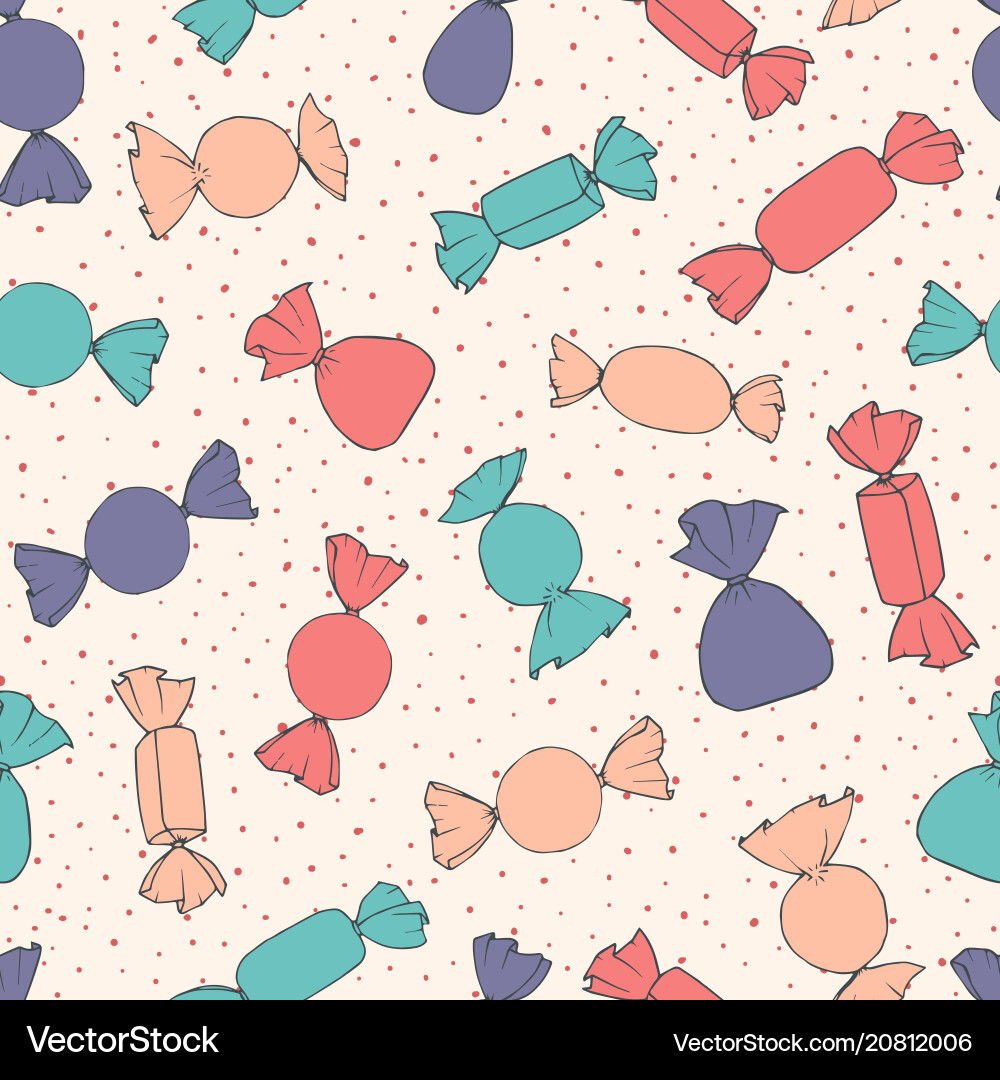 Hand drawn candies seamless pattern Hand drawn candies seamless pattern vector image