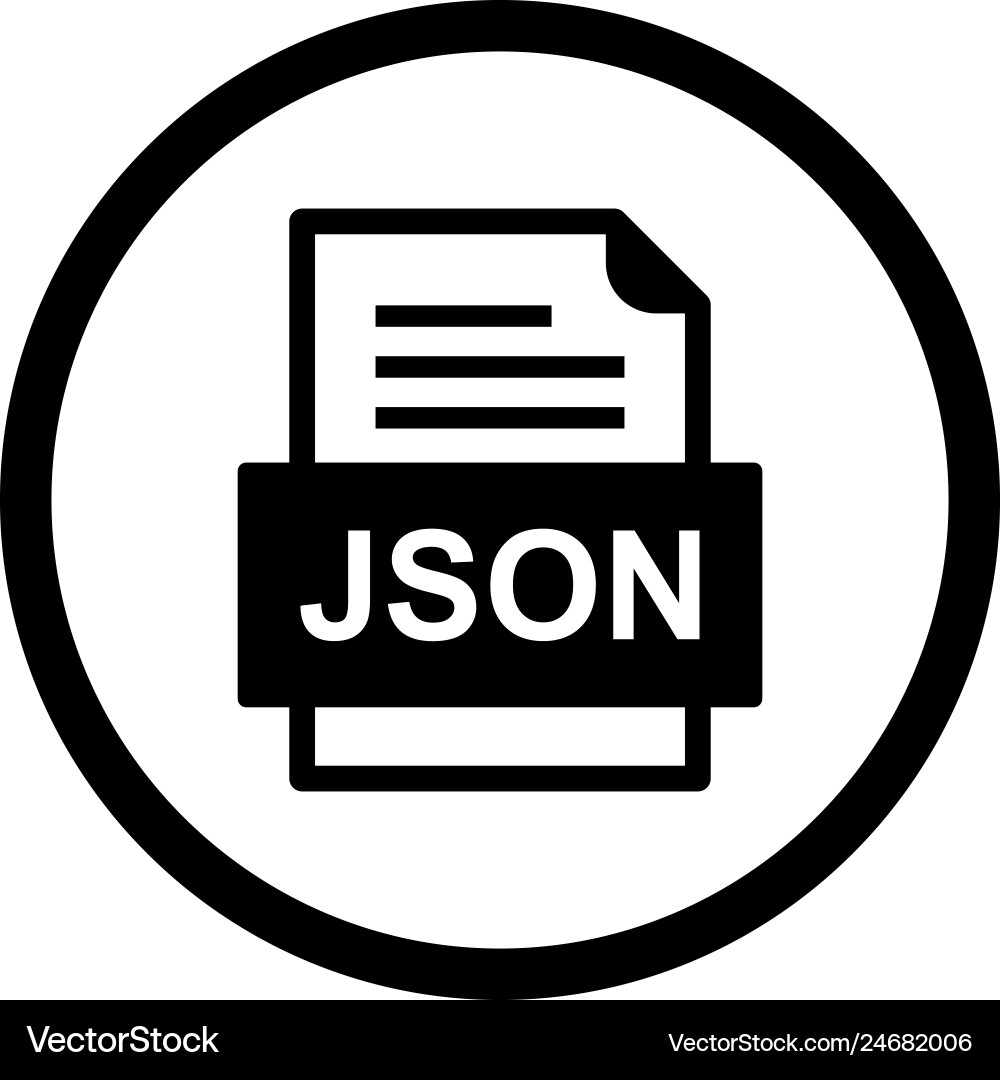 Json Datei Dokument-Symbol vektorbild