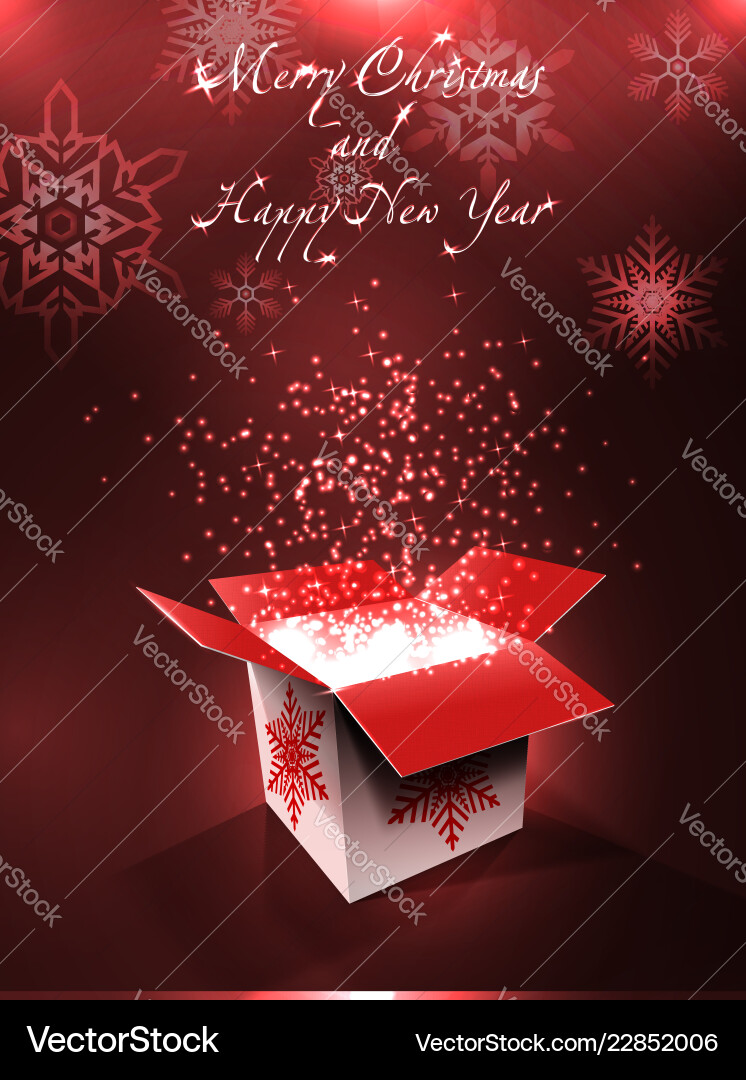 Merry christmas and happy new year postcard magic Vector Image