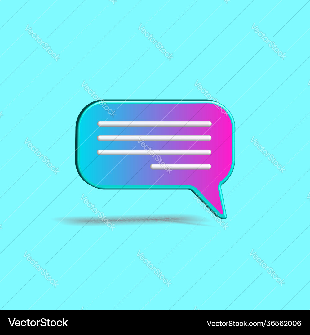 Minimal gradient chat bubble isolated Minimal gradient chat bubble isolated Vector Image
