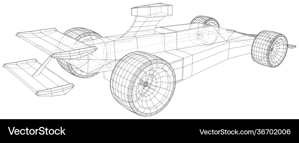 Model speed car wire-frame eps10 format Model speed car wire-frame eps10 format vector image