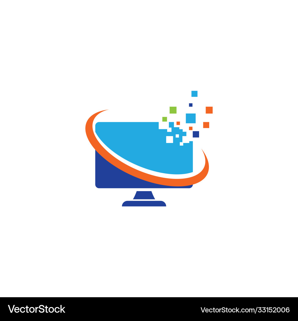 Monitor computer icon Monitor computer icon Vector Image