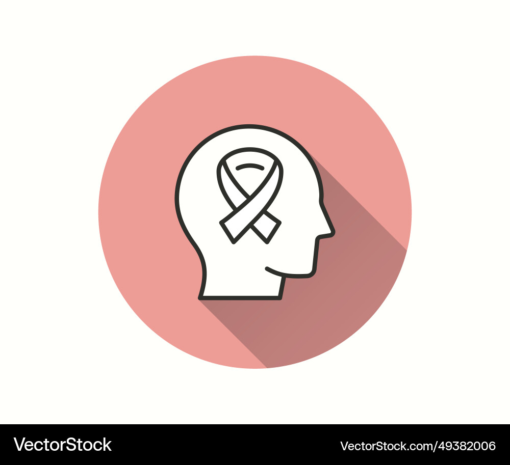 Multiple sclerosis icon with long shadow vector image