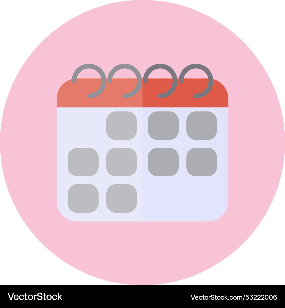 Schedule flat circle icon Vector Image