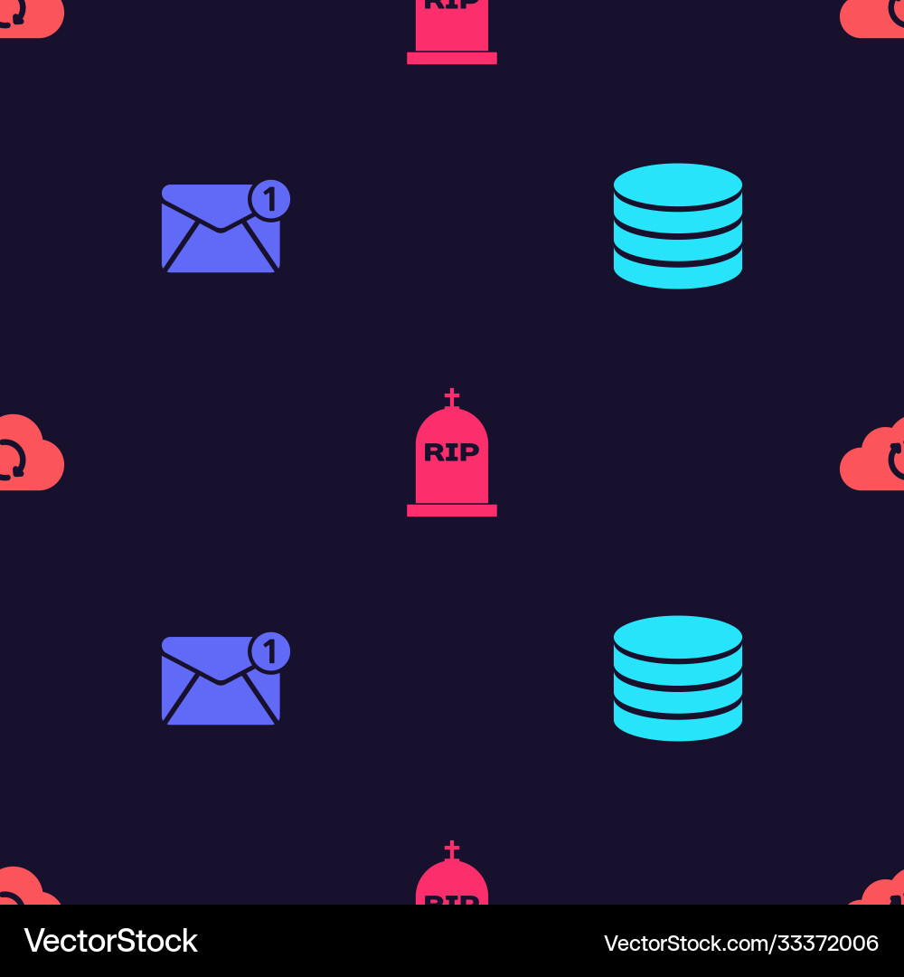 Set database new email incoming message Set database new email incoming message Vector Image