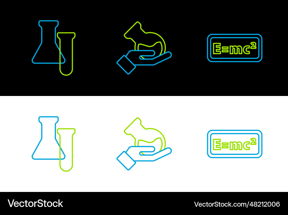 Set line equation solution test tube and flask Set line equation solution test tube and flask Vector Image