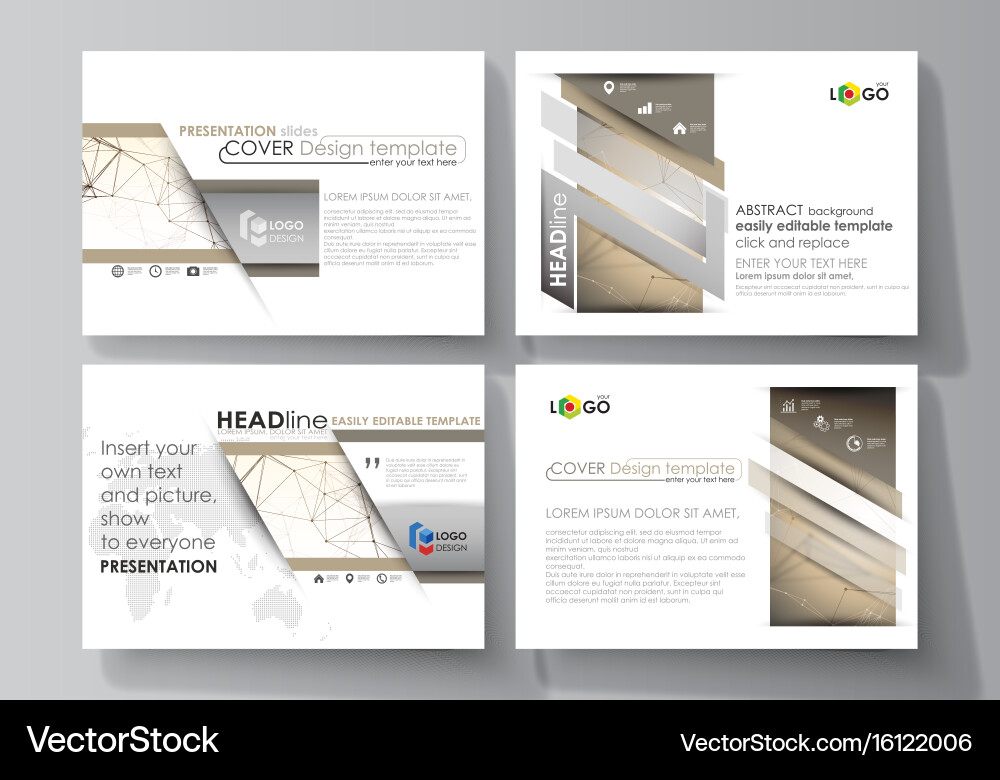 Set of business templates for presentation slides vector image
