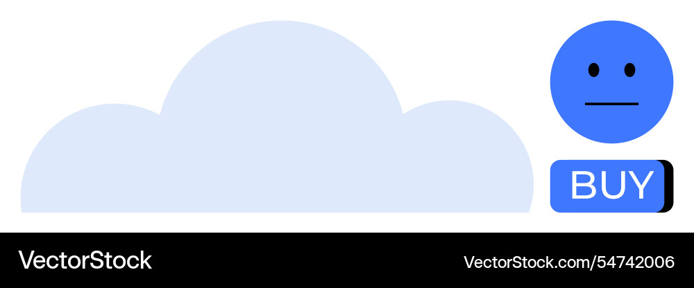 Simplistic cloud storage concept with buy button Simplistic cloud storage concept with buy button vector image