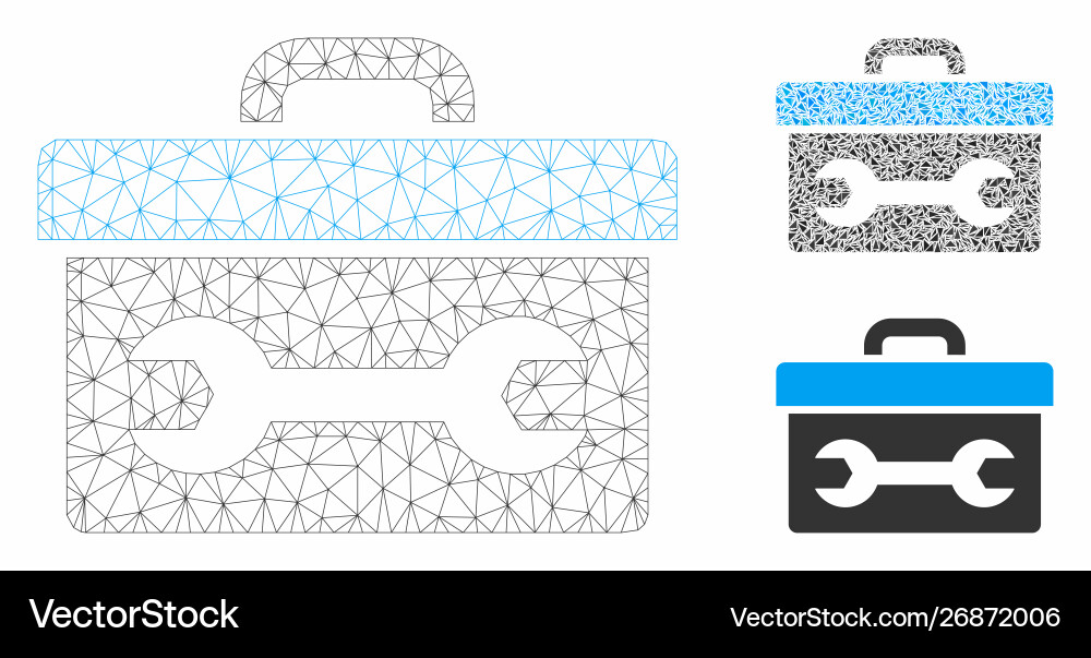Toolbox mesh network model and triangle Toolbox mesh network model and triangle vector image