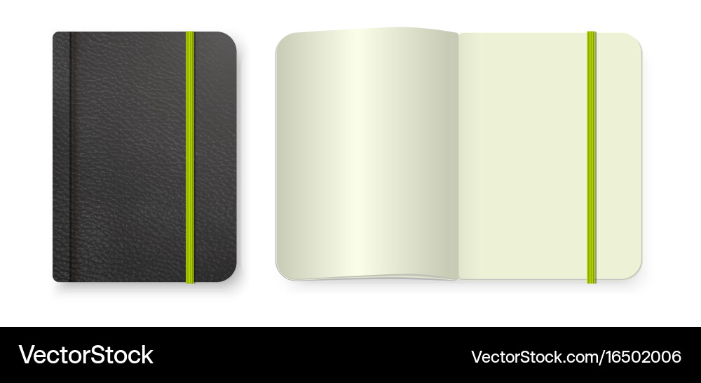 Top view notepad template realistic blank vector image