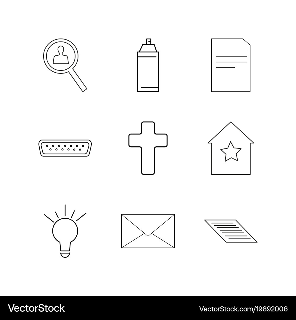 Web linear icon set simple outline icons vector image