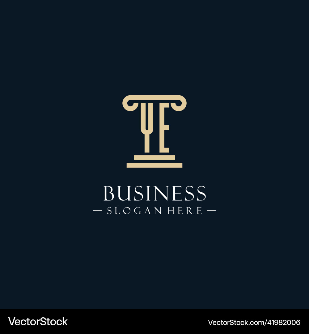 Ye initial monogram logos with pillar shapes style Vector Image