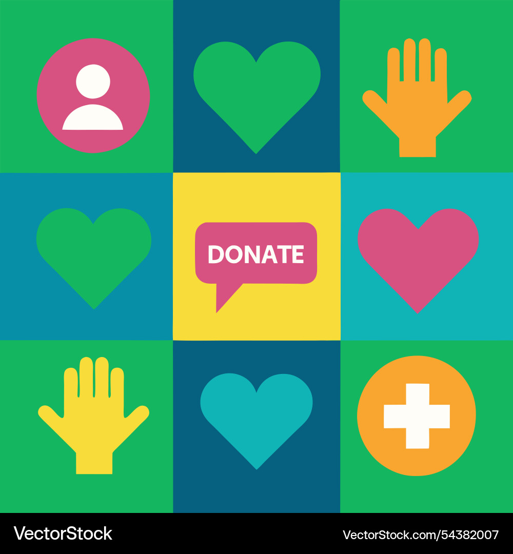 A visual layout with multiple donation Vector Image