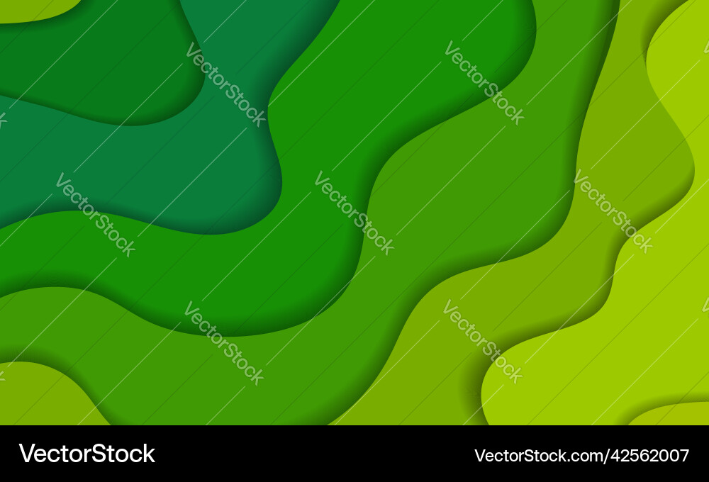Abstract background green color papercut design Vector Image