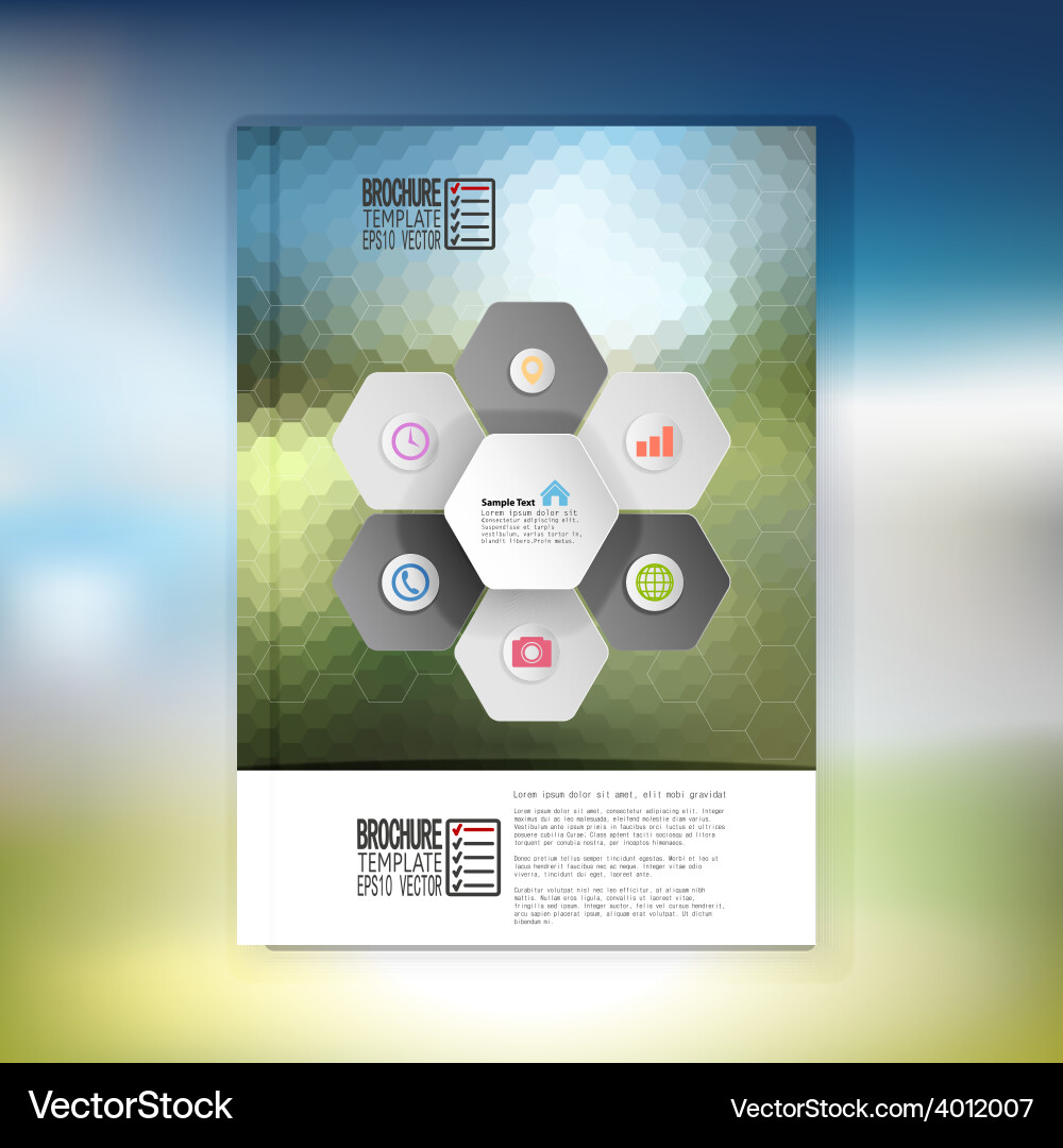 Abstract hexagonal infographic pattern brochure vector image