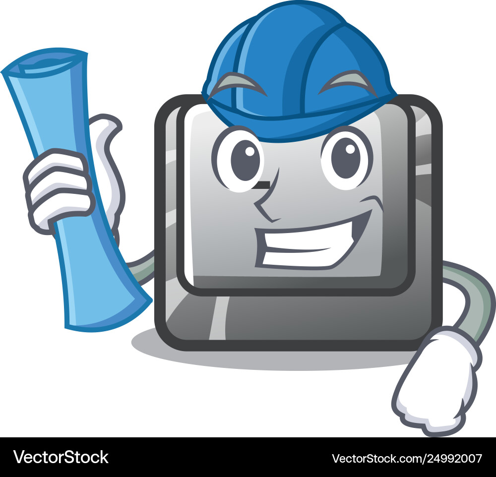 Architect button l in mascot shape Architect button l in mascot shape vector image