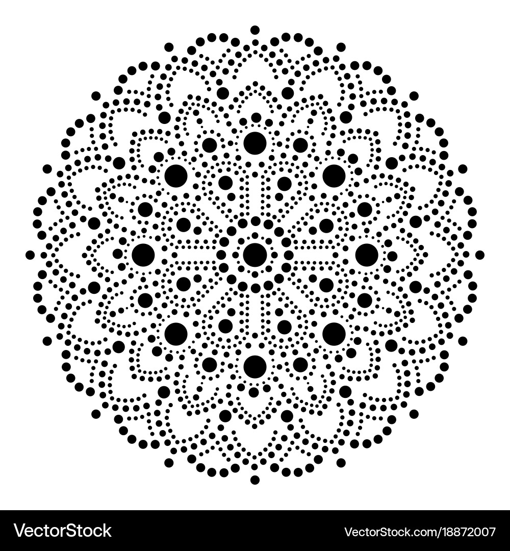Australian Aboriginal Dot Painting Mandala Vector Image