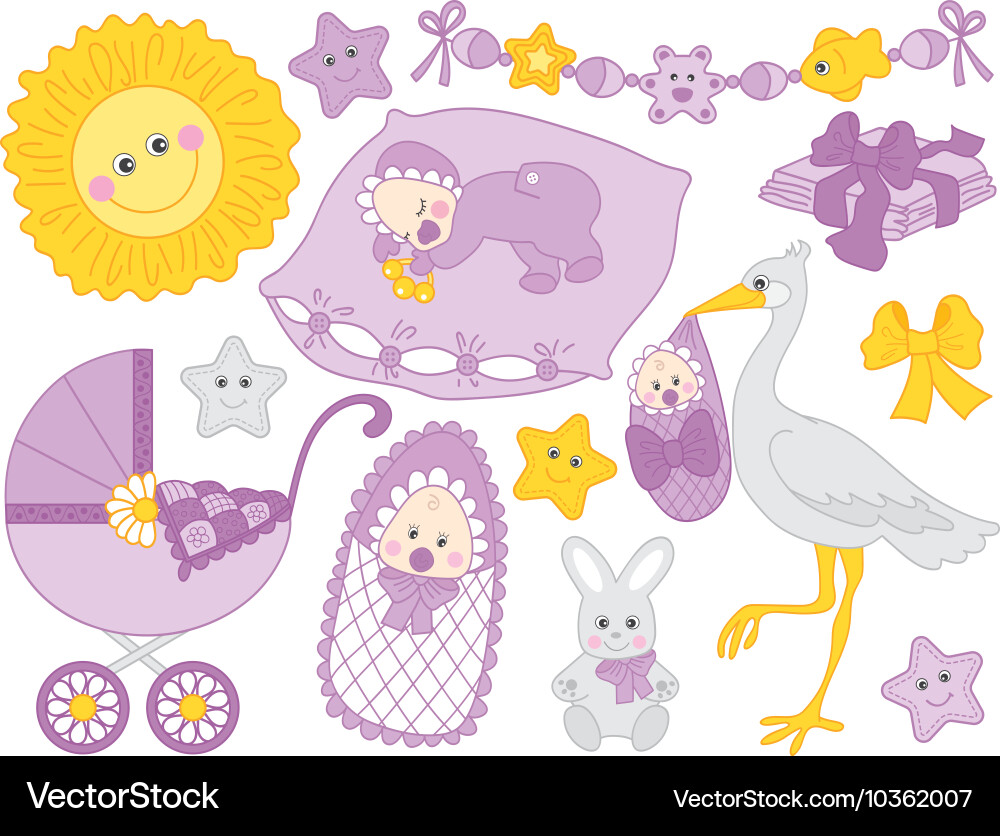 Baby set vector image