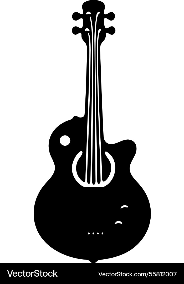 Bassgitarre Ikone - schwarz silhouette Bassgitarre Ikone - schwarz silhouette vektorbild