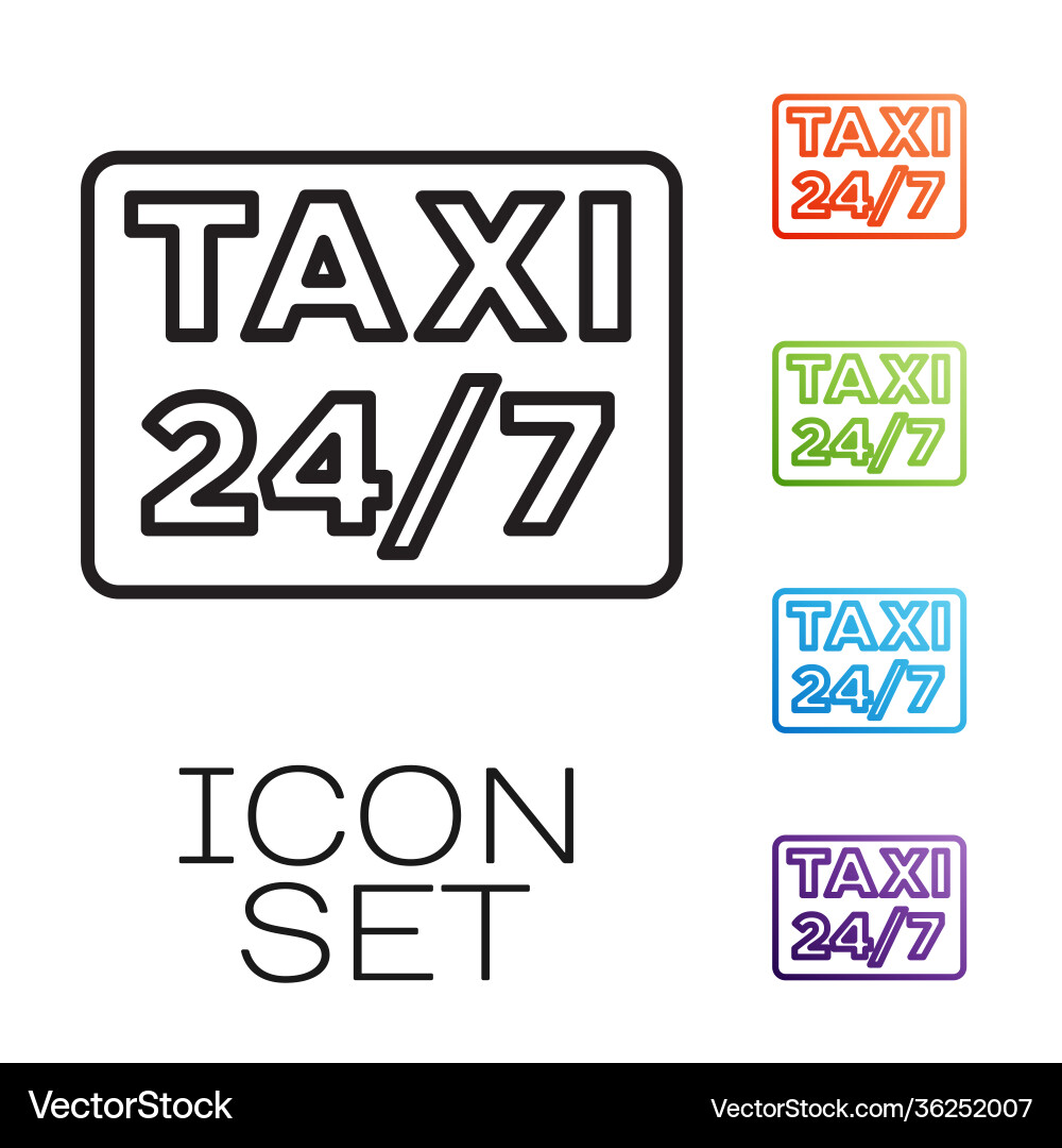 Black line map pointer with taxi icon isolated Black line map pointer with taxi icon isolated vector image