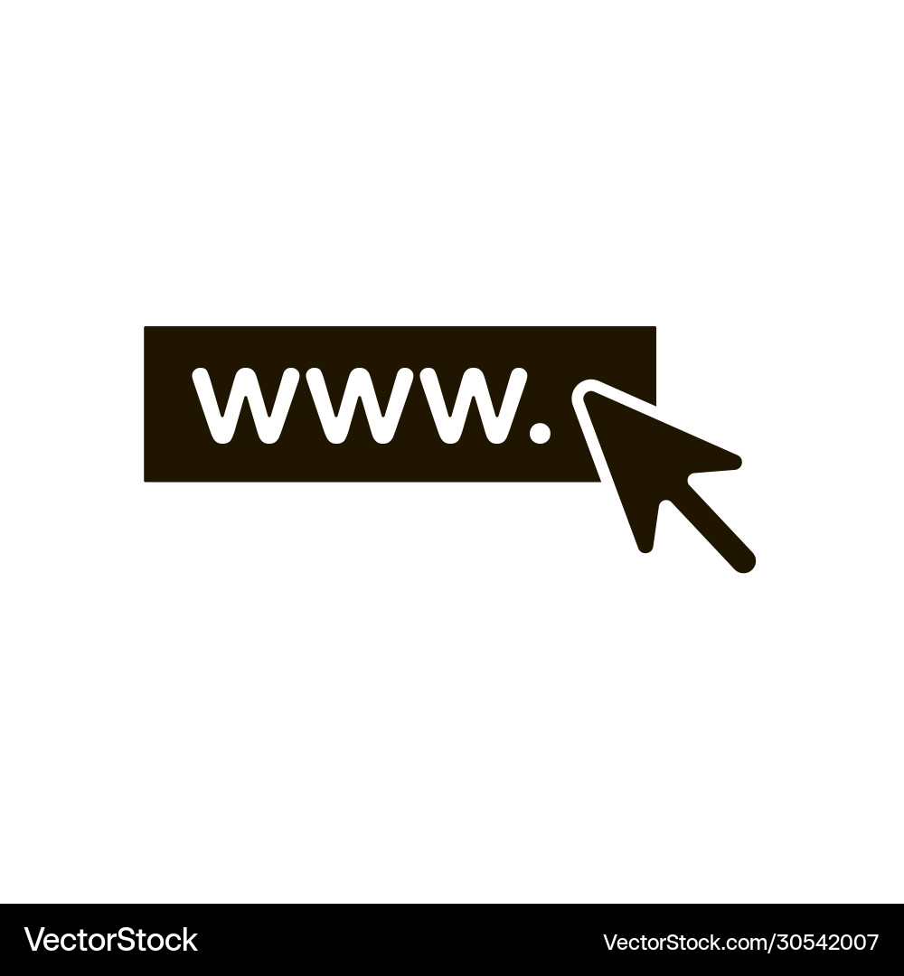 Browser search bar and mouse cursor icon in trendy vector image