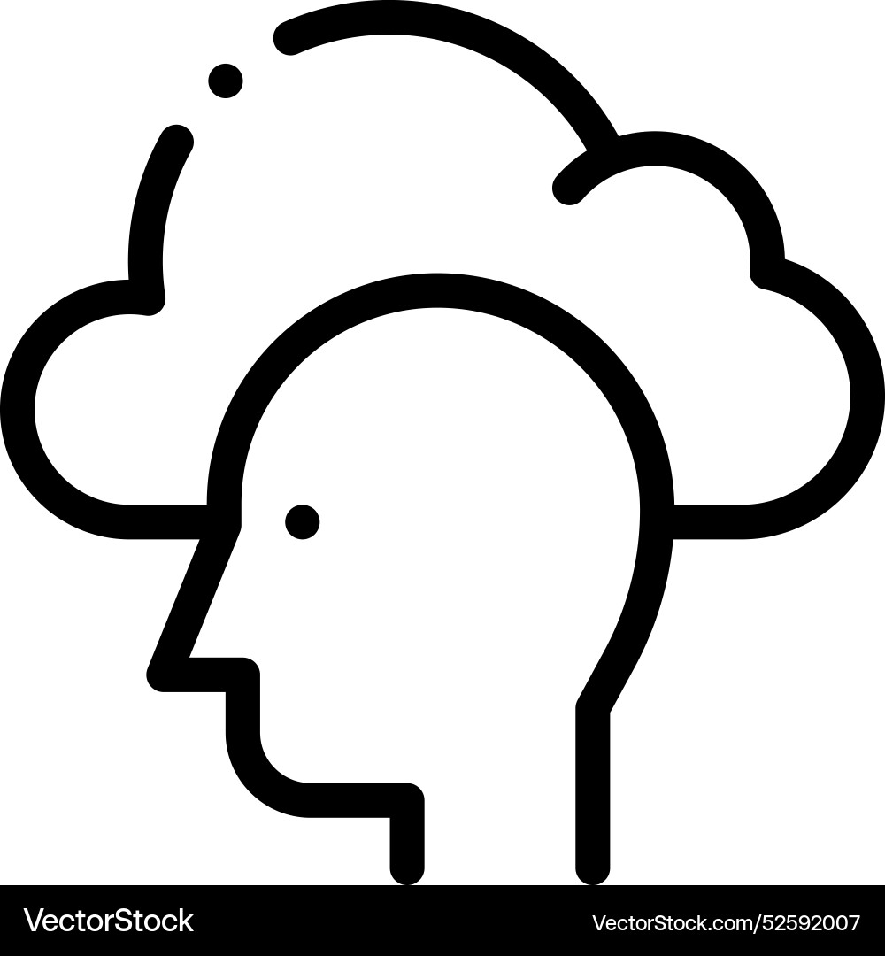 Cloud icon thin linear style design isolated vector image