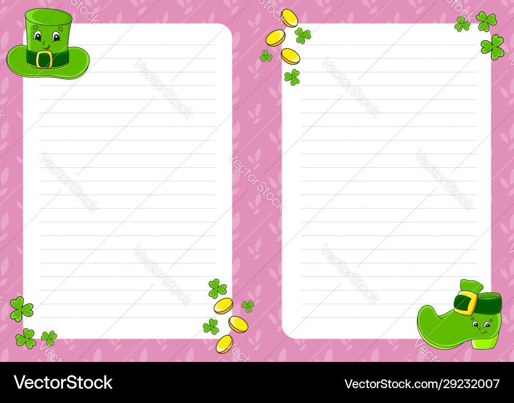 Colored sheet template for notes paper page Vector Image