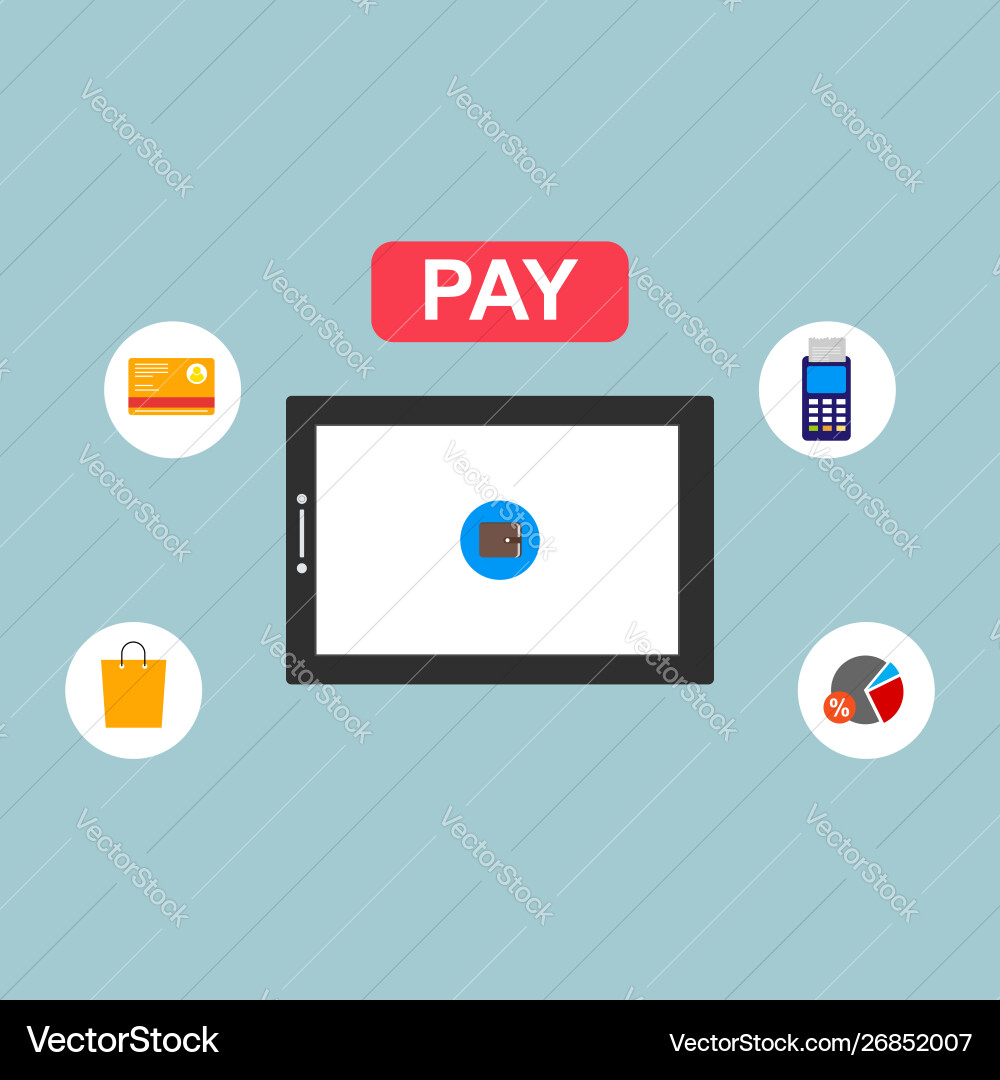 Concept online and mobile payments for web page Concept online and mobile payments for web page vector image