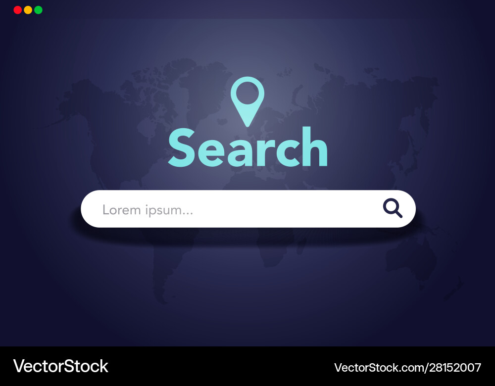 Dark Browser Window with Search Field vector image