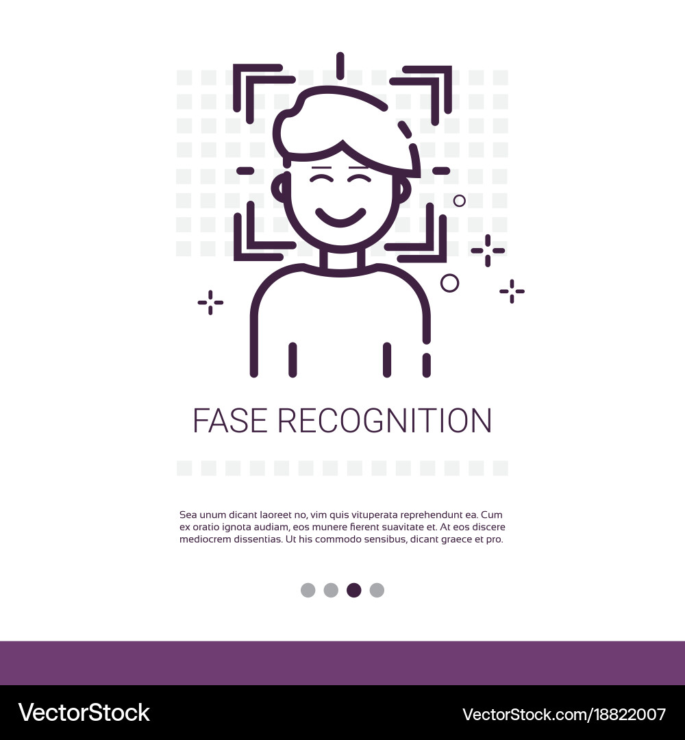 Face recognition biometric security system web vector image