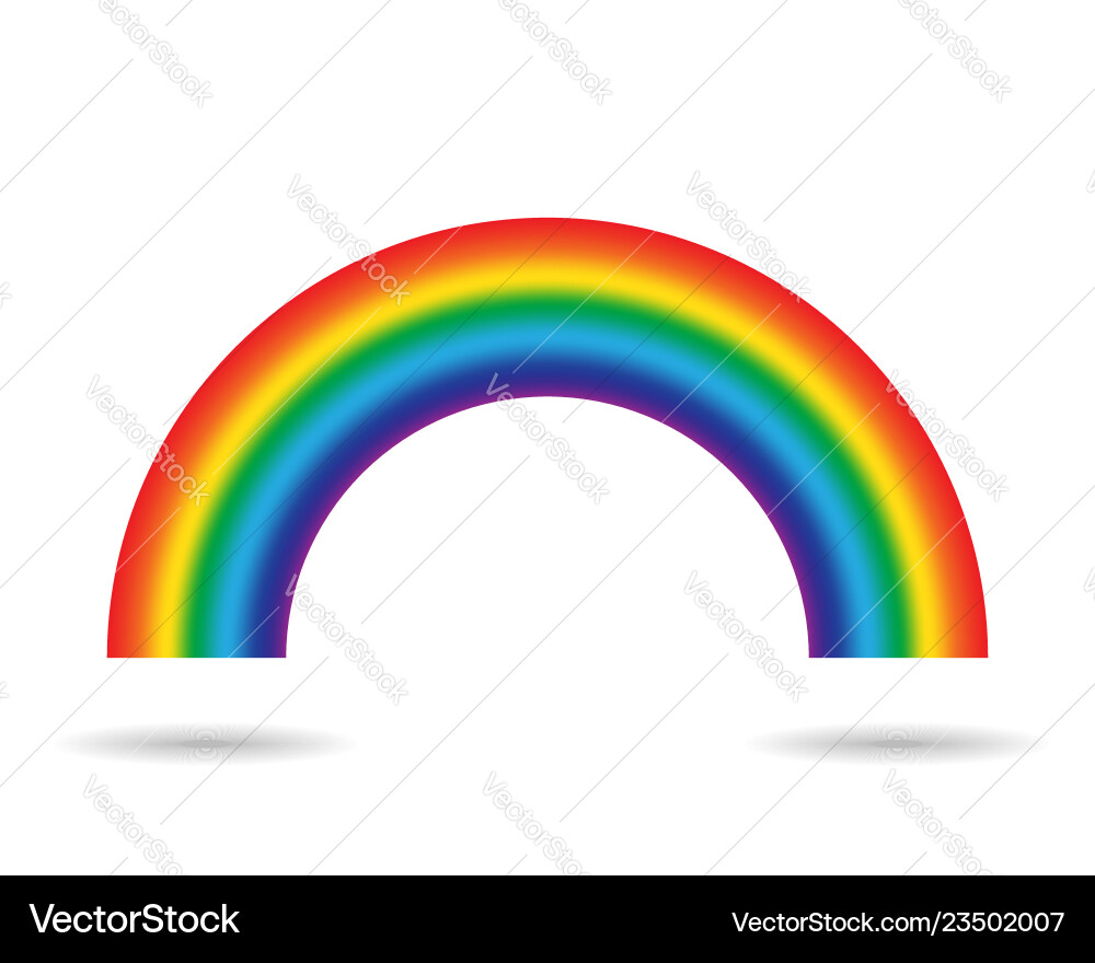 Gradient rainbow isolated on white background vector image