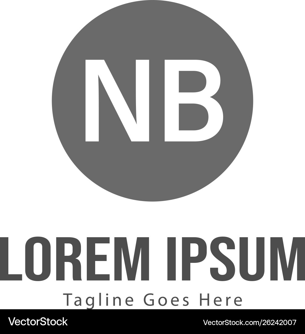 Initial nb logo template with modern frame Vector Image