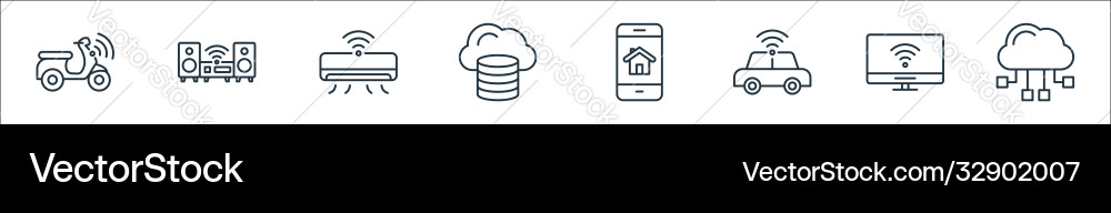 Internet things line icons linear set quality Internet things line icons linear set quality vector image