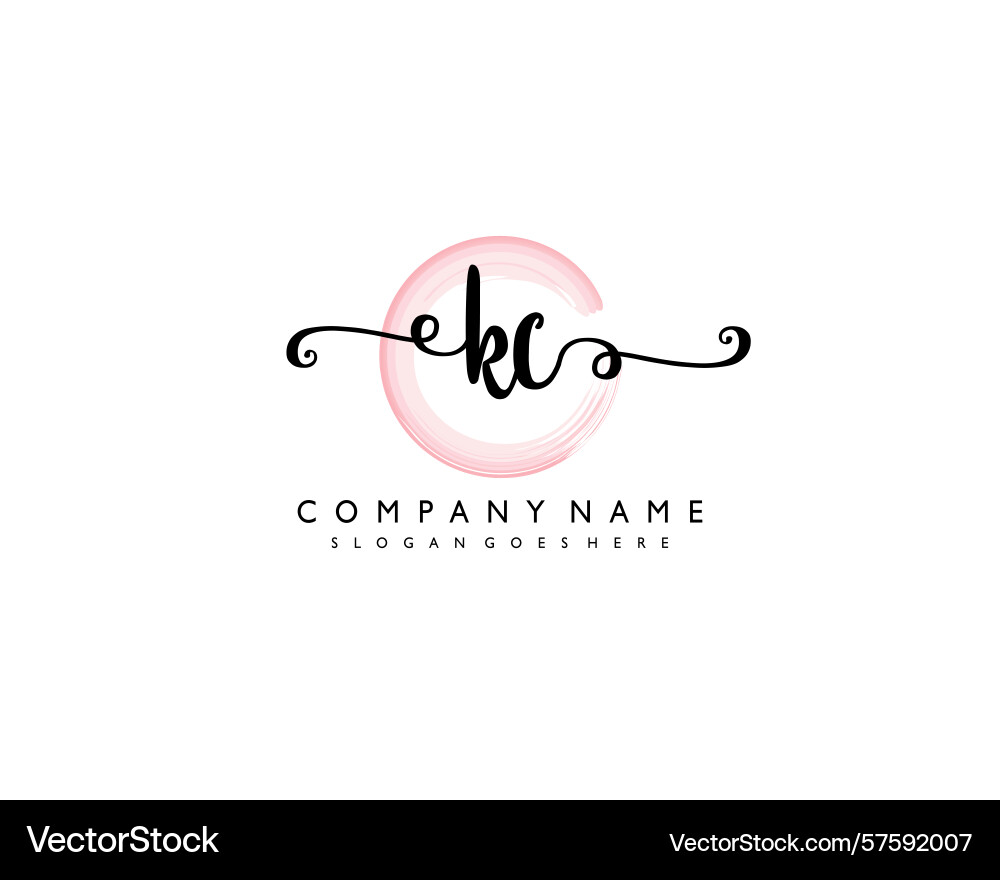 Kc initial handwriting logo design collection Kc initial handwriting logo design collection Vector Image