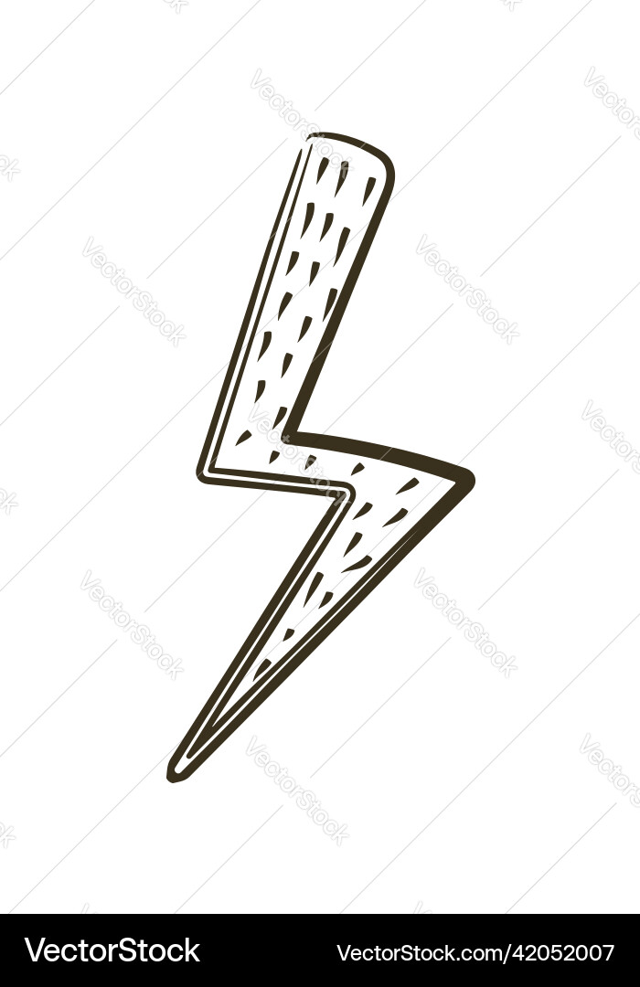 Lightning hand drawn icon for social net Vector Image
